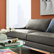 Stainless steel base leather sofa in gray by Modway additional picture 7