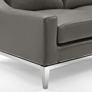 Stainless steel base leather loveseat in gray additional photo 4 of 5