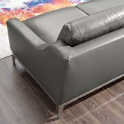 Stainless steel base leather loveseat in gray by Modway additional picture 6