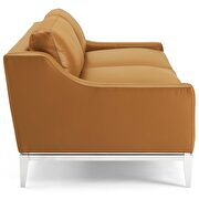 Stainless steel base leather sofa in tan by Modway additional picture 3