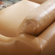 Stainless steel base leather sofa in tan by Modway additional picture 7