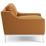 Stainless steel base leather chair in tan by Modway additional picture 3