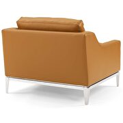 Stainless steel base leather chair in tan additional photo 4 of 7