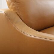 Stainless steel base leather chair in tan by Modway additional picture 7
