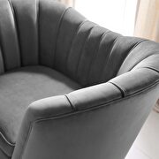 Vertical channel tufted curved performance velvet chair in gray by Modway additional picture 7