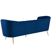Vertical channel tufted curved performance velvet sofa in navy by Modway additional picture 4