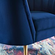 Vertical channel tufted curved performance velvet chair in navy by Modway additional picture 7