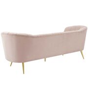 Vertical channel tufted curved performance velvet sofa in pink additional photo 4 of 5