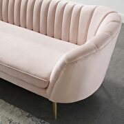 Vertical channel tufted curved performance velvet sofa in pink by Modway additional picture 6