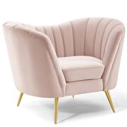 Vertical channel tufted curved performance velvet chair in pink additional photo 2 of 6