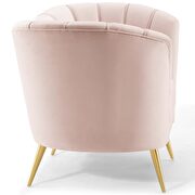 Vertical channel tufted curved performance velvet chair in pink additional photo 3 of 6