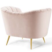 Vertical channel tufted curved performance velvet chair in pink additional photo 4 of 6