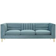 Channel tufted performance velvet sofa in light blue by Modway additional picture 6