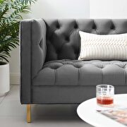 Tufted button performance velvet sofa in gray by Modway additional picture 6