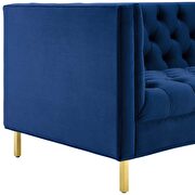 Tufted button performance velvet sofa in navy additional photo 5 of 5