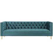 Tufted button performance velvet sofa in sea blue by Modway additional picture 2