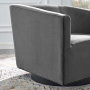 Accent lounge performance velvet swivel chair in gray additional photo 2 of 7