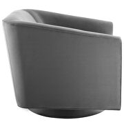 Accent lounge performance velvet swivel chair in gray additional photo 3 of 7