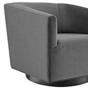 Accent lounge performance velvet swivel chair in gray additional photo 4 of 7