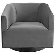 Accent lounge performance velvet swivel chair in gray additional photo 5 of 7