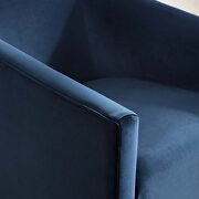 Accent lounge performance velvet swivel chair in midnight blue additional photo 2 of 7