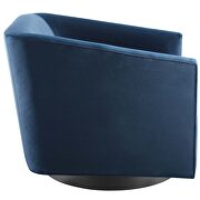 Accent lounge performance velvet swivel chair in midnight blue additional photo 3 of 7
