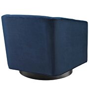 Accent lounge performance velvet swivel chair in midnight blue additional photo 5 of 7