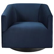 Accent lounge performance velvet swivel chair in midnight blue by Modway additional picture 8