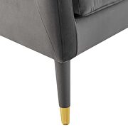 Accent lounge performance velvet armchair in gray additional photo 3 of 8