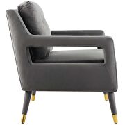 Accent lounge performance velvet armchair in gray additional photo 4 of 8