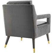 Accent lounge performance velvet armchair in gray additional photo 5 of 8