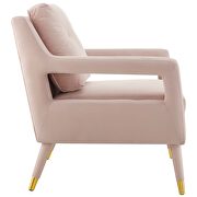 Accent lounge performance velvet armchair in pink additional photo 4 of 8
