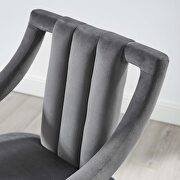 Performance velvet accent chair in gray additional photo 2 of 6