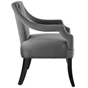 Performance velvet accent chair in gray additional photo 3 of 6