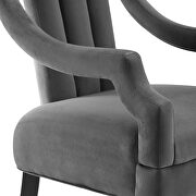 Performance velvet accent chair in gray additional photo 4 of 6