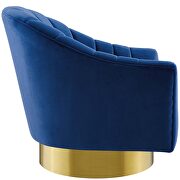 Vertical channel tufted accent lounge performance velvet swivel chair in navy by Modway additional picture 7
