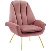 Accent performance velvet armchair in dusty rose additional photo 2 of 5