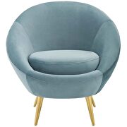 Performance velvet accent chair in light blue additional photo 2 of 5