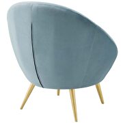 Performance velvet accent chair in light blue additional photo 4 of 5
