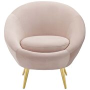 Performance velvet accent chair in pink additional photo 2 of 5