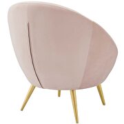Performance velvet accent chair in pink additional photo 4 of 5