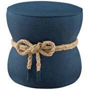 Nautical rope upholstered fabric ottoman in blue additional photo 2 of 4