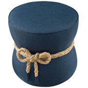 Nautical rope upholstered fabric ottoman in blue additional photo 3 of 4