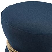 Nautical rope upholstered fabric ottoman in blue additional photo 4 of 4