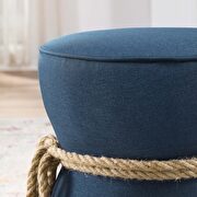 Nautical rope upholstered fabric ottoman in blue additional photo 5 of 4