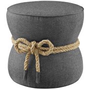 Nautical rope upholstered fabric ottoman in gray additional photo 2 of 4