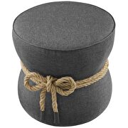 Nautical rope upholstered fabric ottoman in gray additional photo 3 of 4