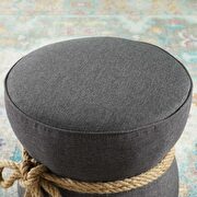 Nautical rope upholstered fabric ottoman in gray additional photo 5 of 4
