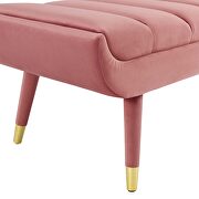 Channel tufted performance velvet accent bench in dusty rose by Modway additional picture 3