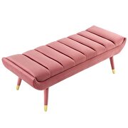 Channel tufted performance velvet accent bench in dusty rose by Modway additional picture 4